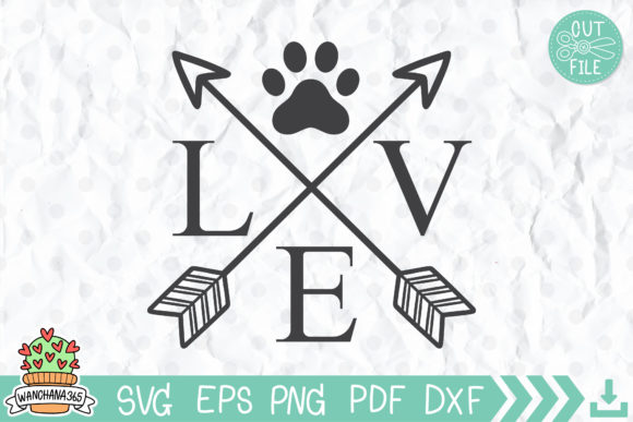 Love with Paw Svg, Fur Mom Svg, Dog