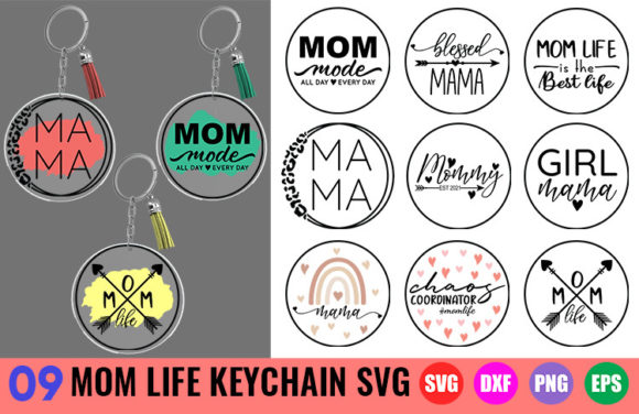Mom Life Keychain SVG Bundle Review for Embroidery Designers